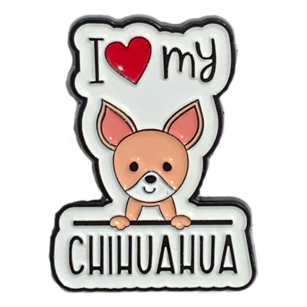 New! I Love my Chihuahua Dog Puppy Enamel Pin Brooch Heart